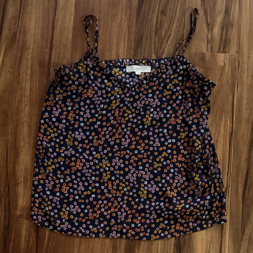 LOFT Navy Floral Camisole Top